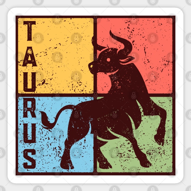 Taurus Zodiac Art - Bull Symbol Artwork Sticker by TuncGK